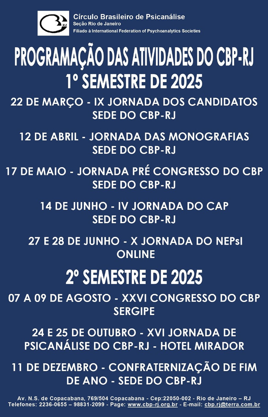 Atividades CBP-RJ 2025